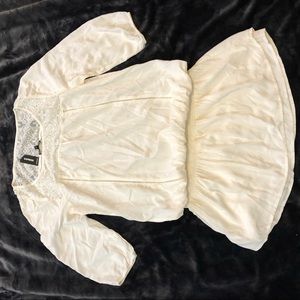 Express dress Drop waist 3/4 Sleeve NWT M white